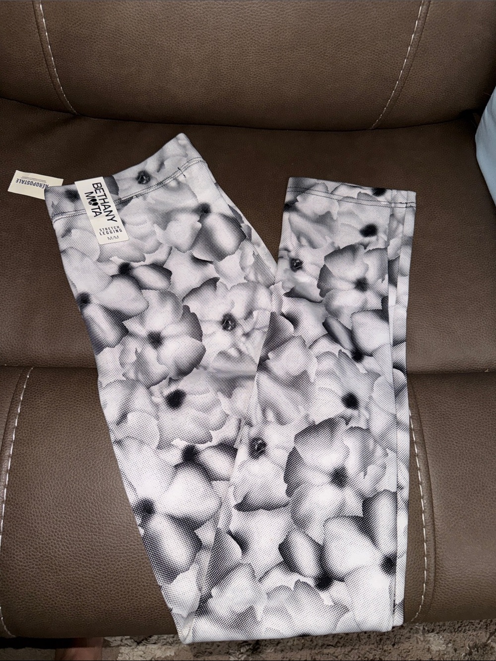 Bethany Mota Black & White Floral Leggings